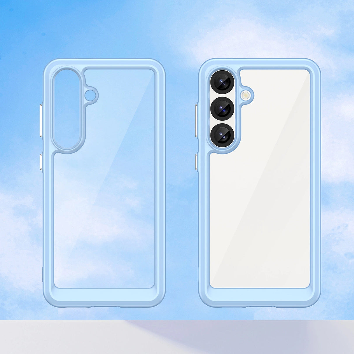 Udendørs rumkasse med gelramme til Samsung Galaxy S25 - Blå