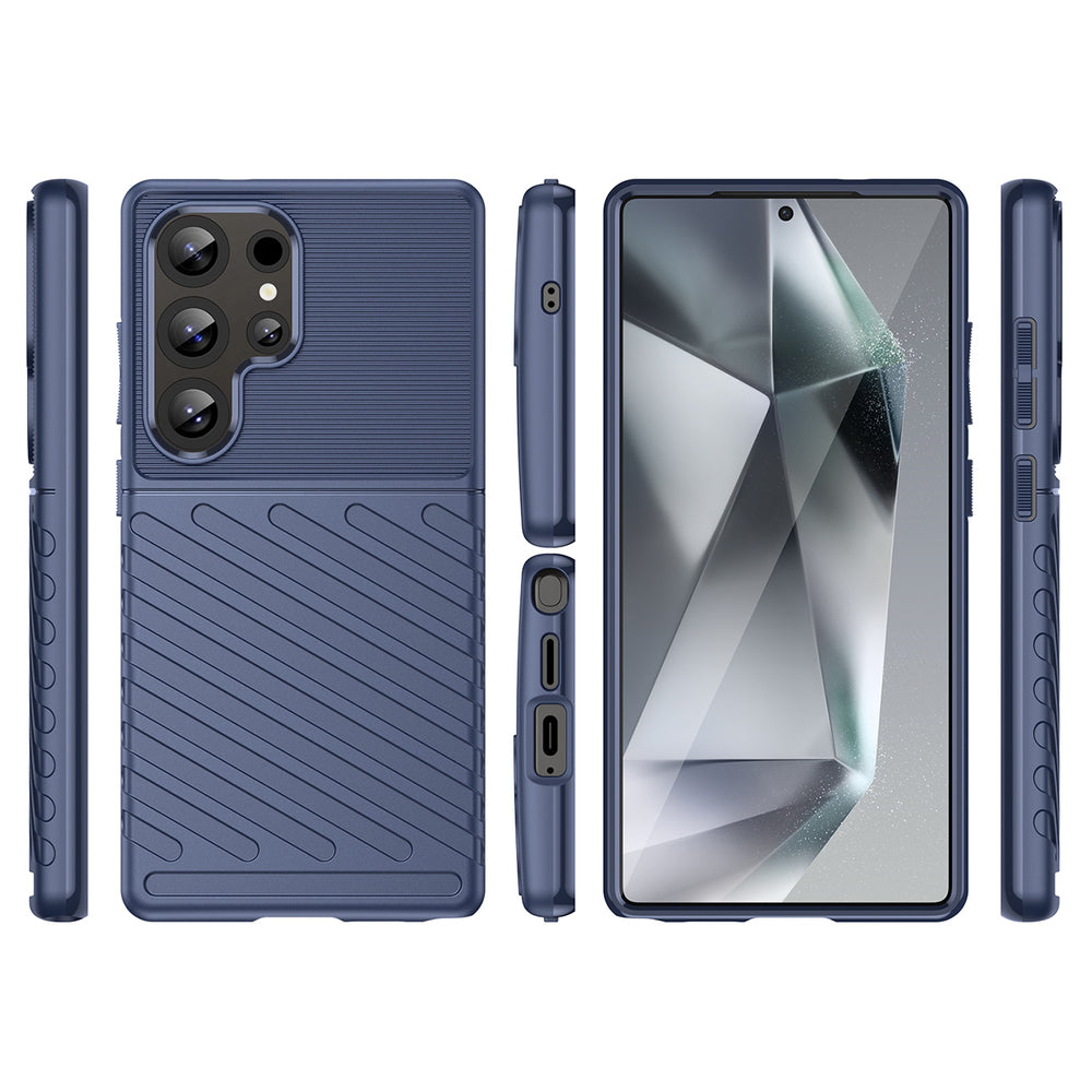 Thunder Case Samsung Galaxy S25 Ultra Silicone Armored Case - Blå