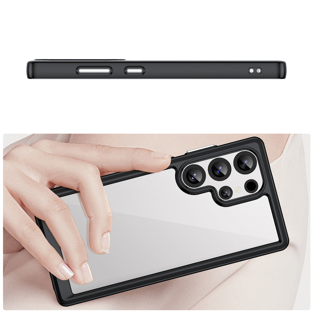 Outer Space Case med Gel Frame til Samsung Galaxy S25 Ultra - sort