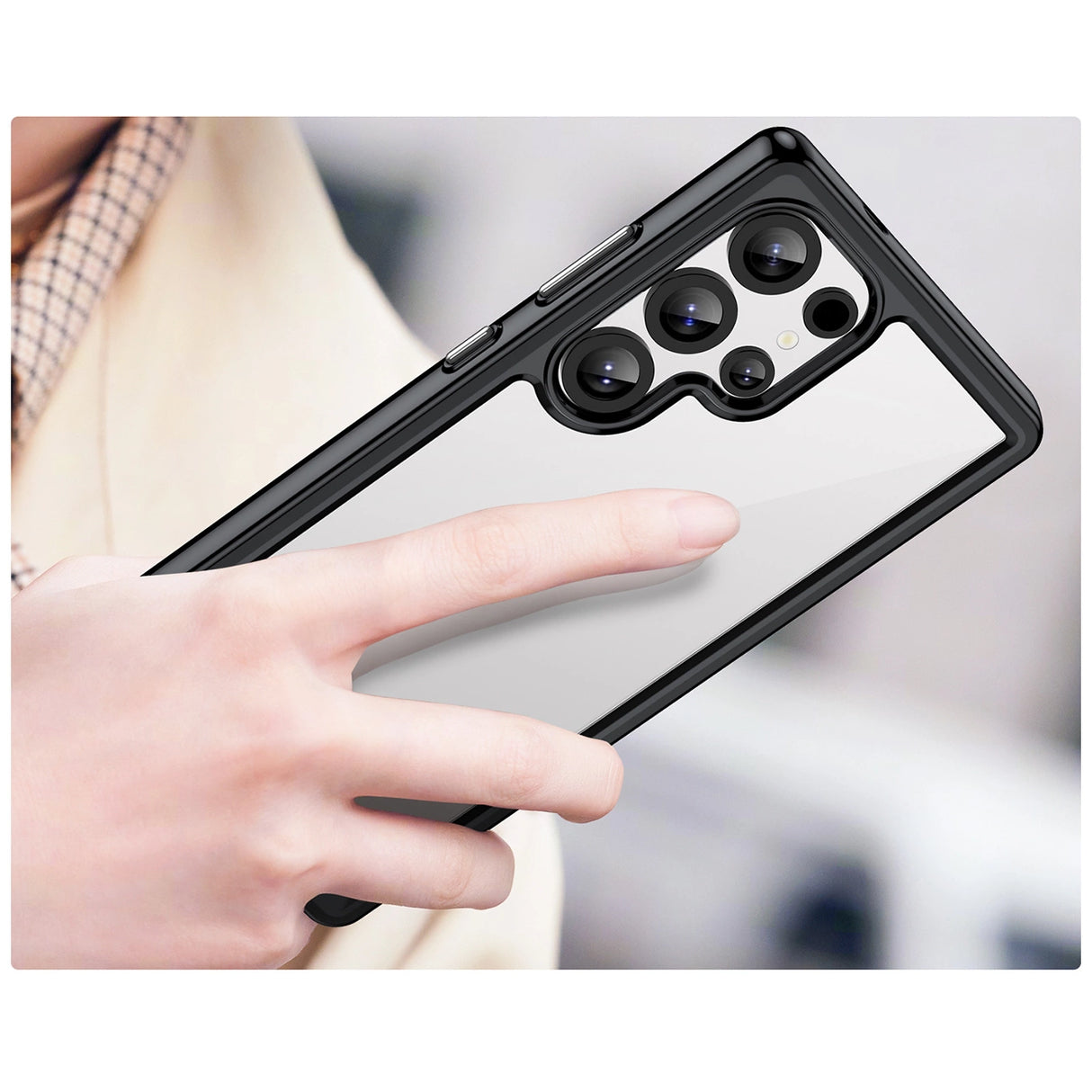 Udendørs rumkasse med gelramme til Samsung Galaxy S25 Ultra - sort
