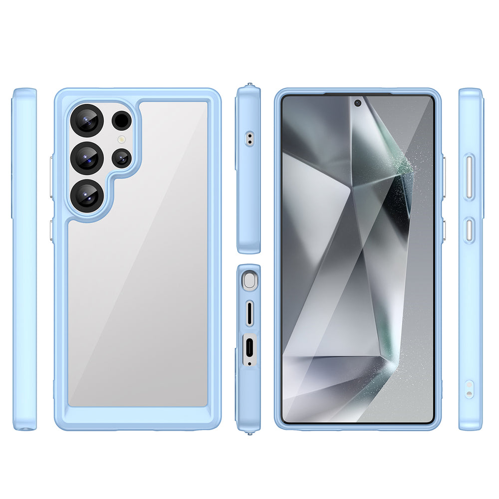 Outer Space Case med Gel Frame til Samsung Galaxy S25 Ultra - Blå