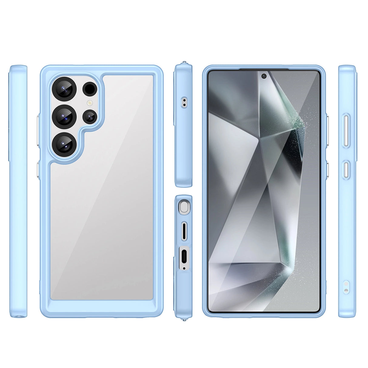 Udendørs rumkasse med gelramme til Samsung Galaxy S25 Ultra - Blå