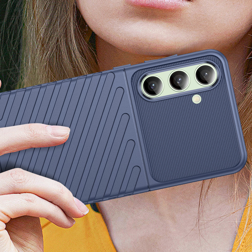 Thunder Case til Samsung Galaxy S24 FE silikone rustning cover - blå