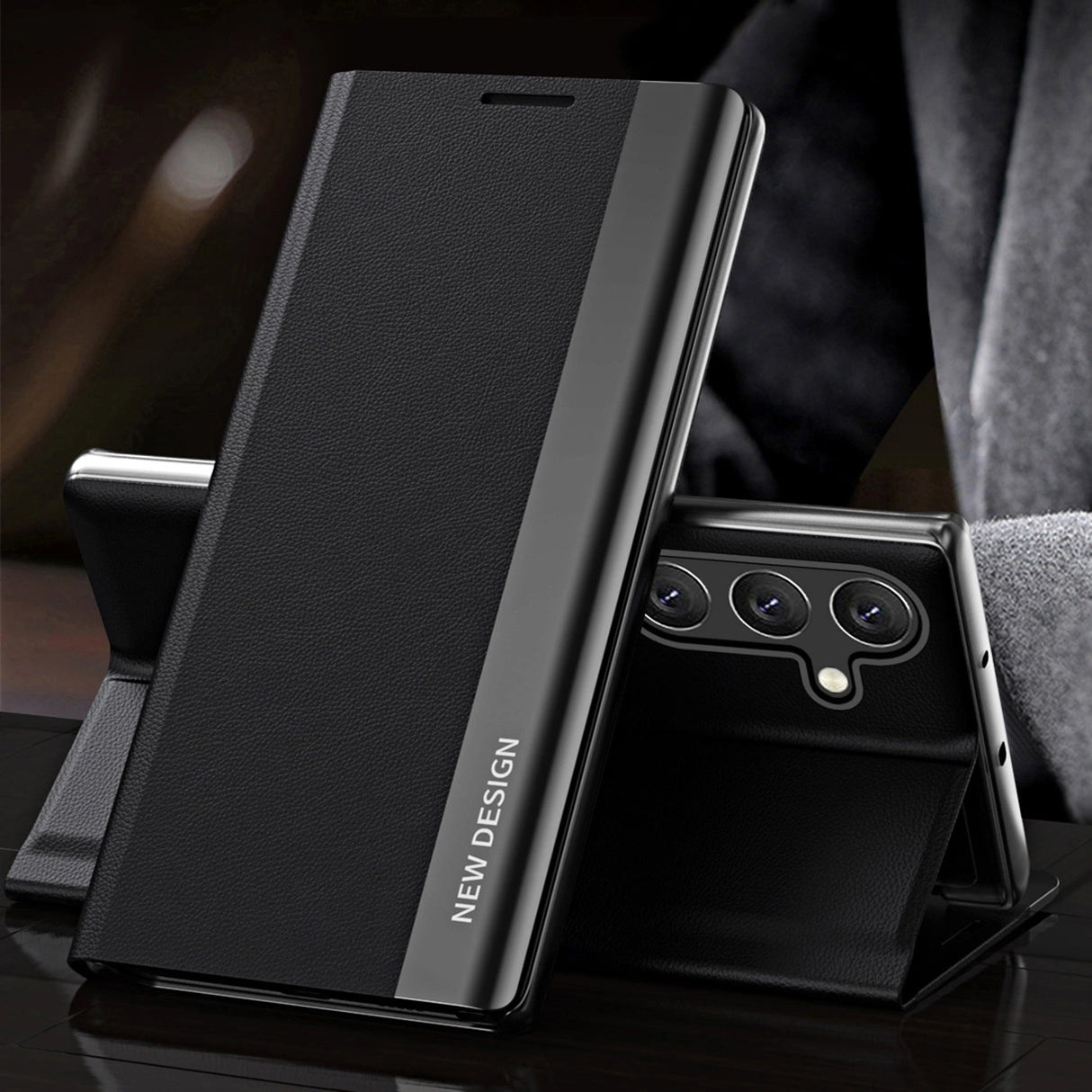 Sleep Case Pro Samsung Galaxy S24 FE Case med Flip og Stand - sort