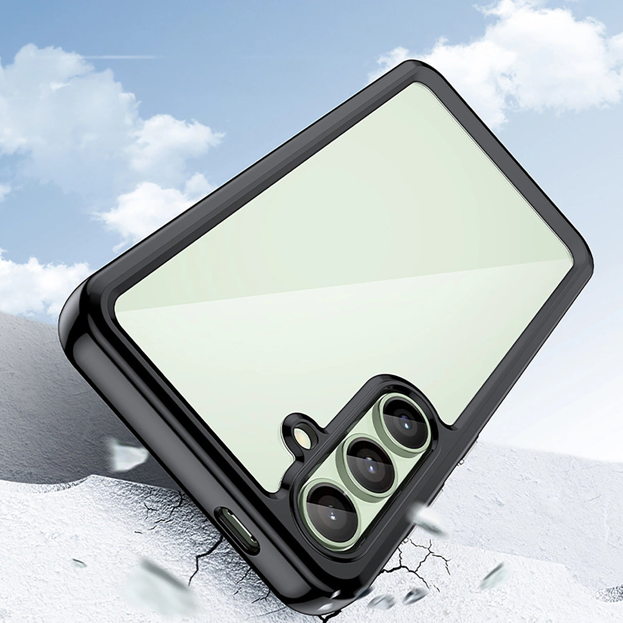 Udendørs rumkasse med gelramme til Samsung Galaxy S24 FE - sort