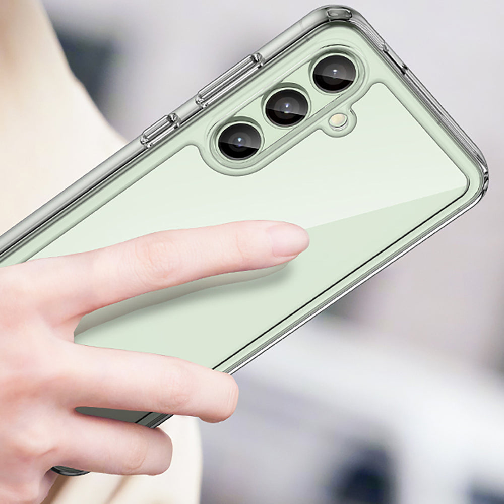 Udendørs rumkasse med gelramme til Samsung Galaxy S24 FE - gennemsigtig