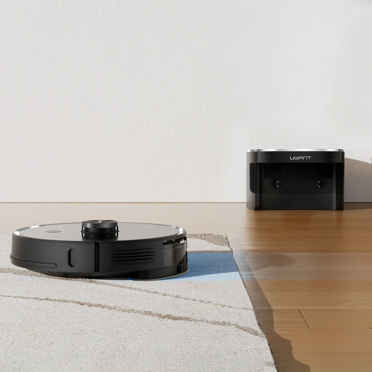 UWANT U100 Lite robotstøvsuger med mop-funktion + opladningsstation - grå