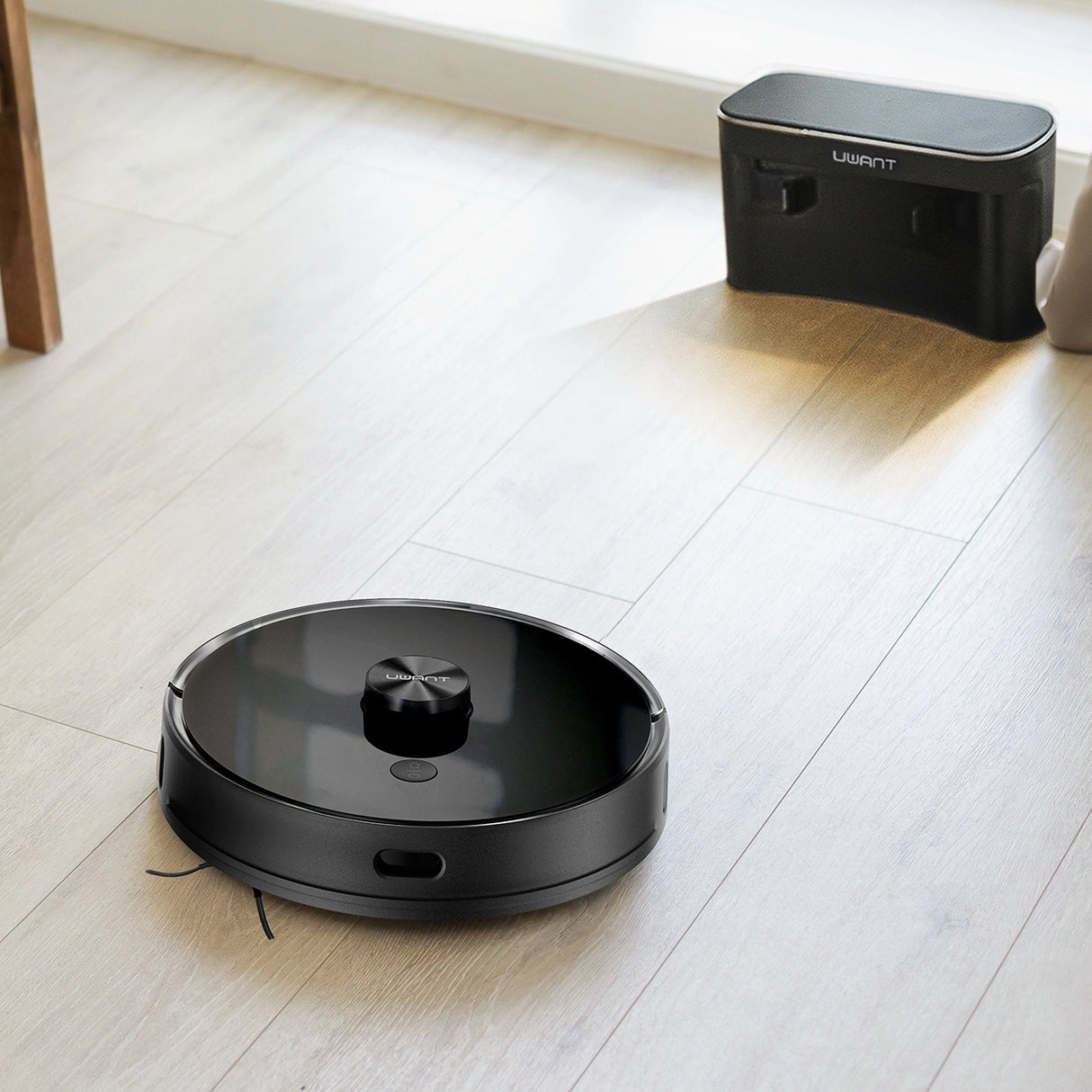 UWANT U100 Lite robotstøvsuger med mop-funktion + opladningsstation - grå