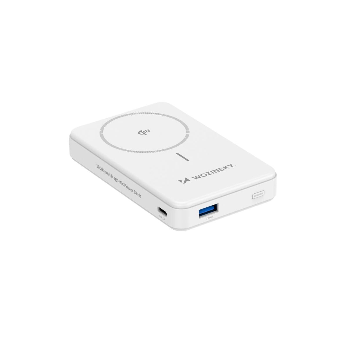 Powerbank Wozinsky WLWP-10KA0Y3WS 22.5W PD Qi2 10000 mAh, med stand, 1x USB-A, 1x USB-C - hvid