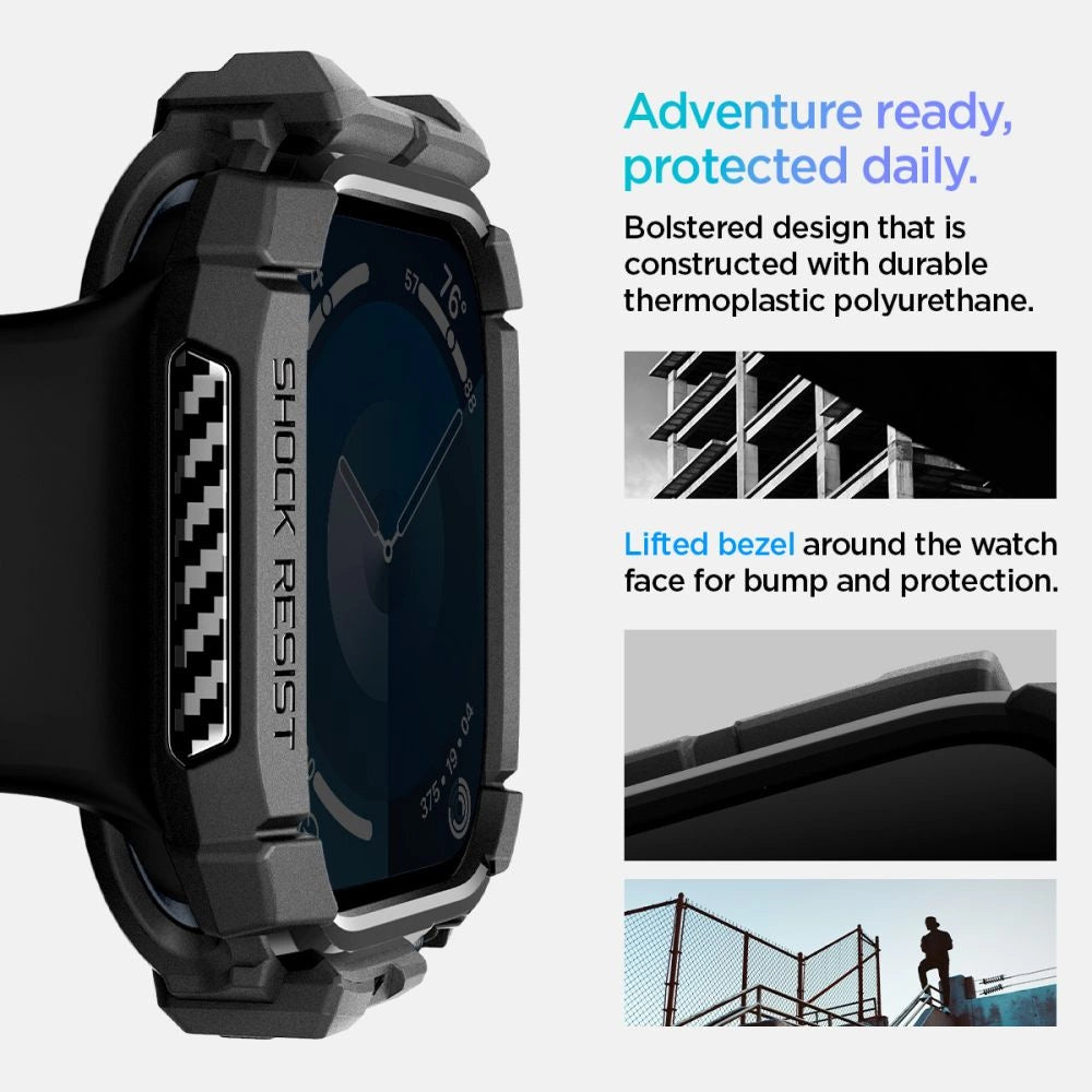 Spigen Rugged Armor Case for Apple Watch 10 46mm - Black