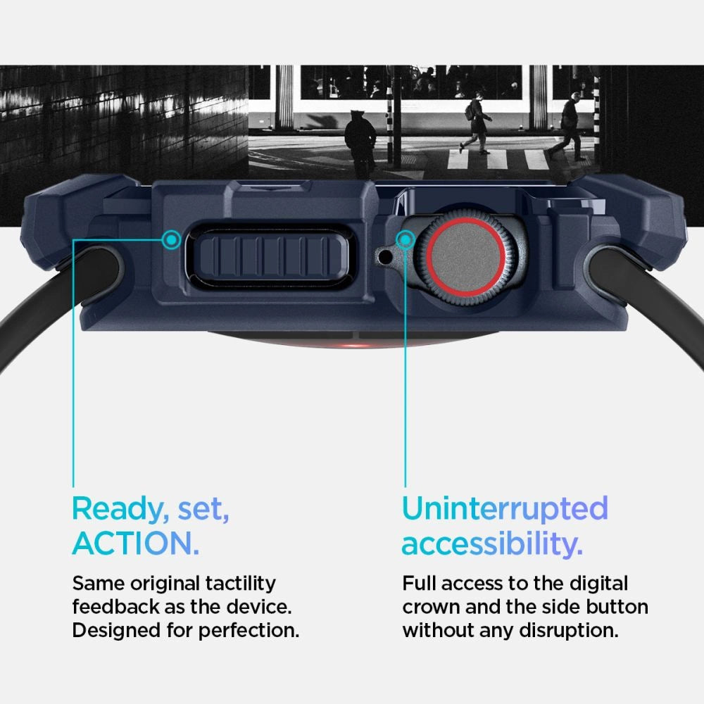 Spigen Rugged Armor Case til Apple Watch 10 46mm - Navy Blue