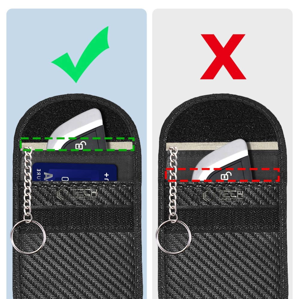 Tech-Protect KLR100 RFID Blocking Car Key Case - Black - Carbon