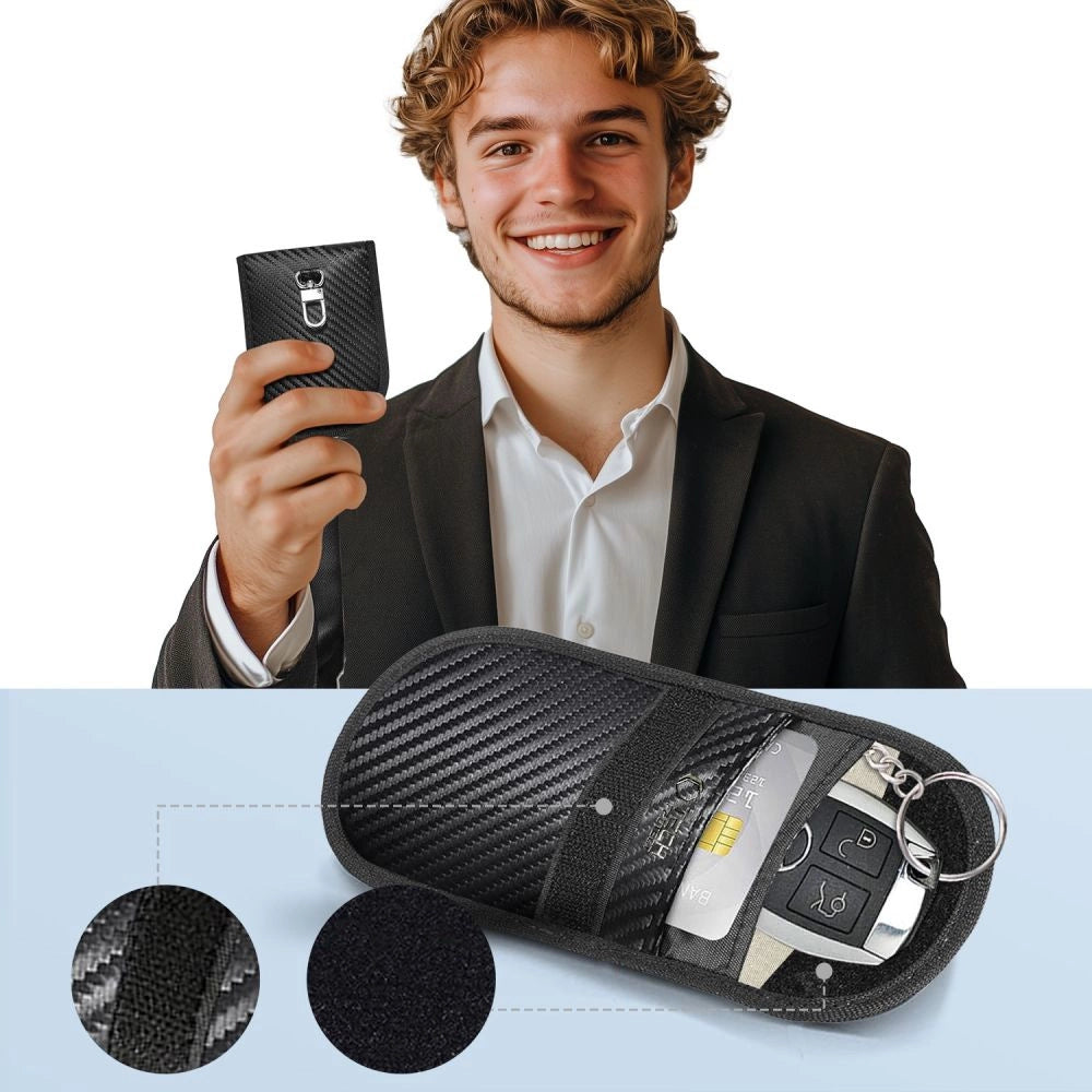 Tech-Protect KLR100 RFID Blocking Car Key Case - Black - Carbon