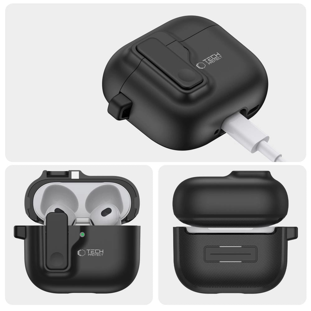 Tech-Protect Slim Hook Case til AirPods 4 - sort