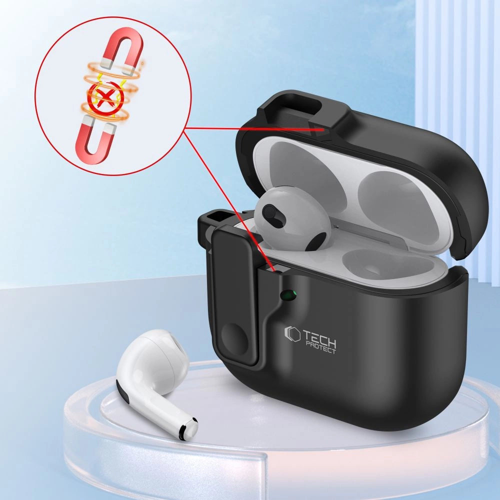 Tech-Protect Slim Hook Case til AirPods 4 - sort
