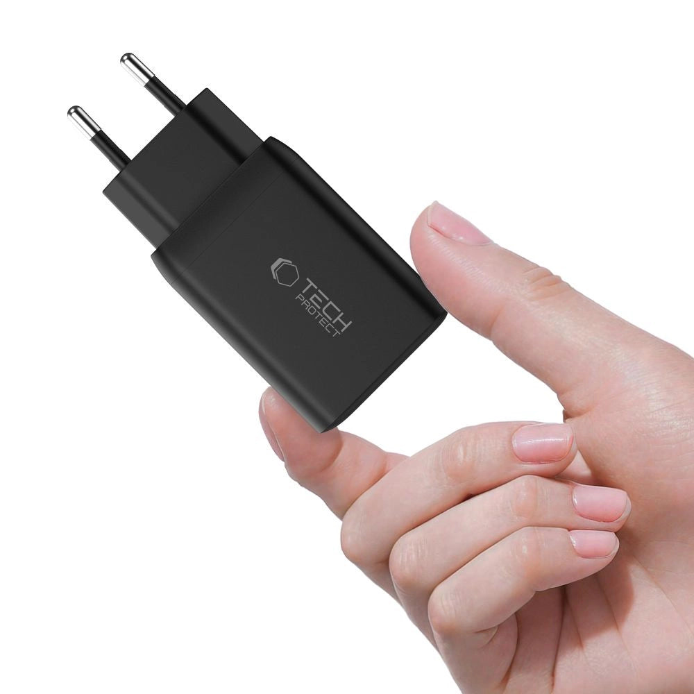 Tech-Protect NC45W-GAN 2-PORT PD45W vægoplader - sort