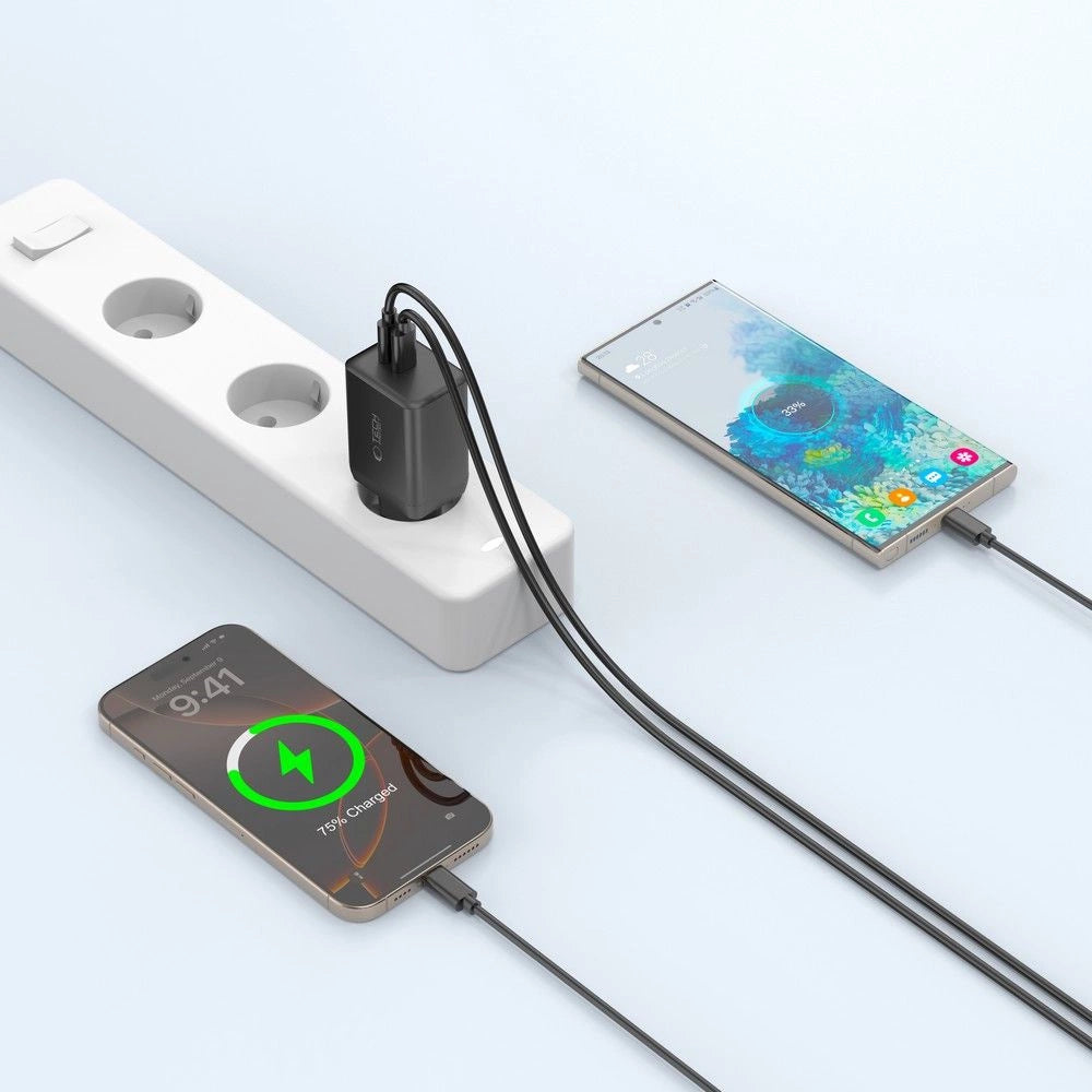 Tech-Protect NC45W-GAN 2-PORT PD45W vægoplader - sort