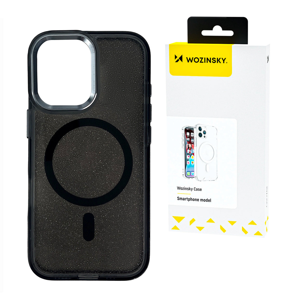 Wozinsky Glitter Case med Mag Safe til Samsung Galaxy S25 Ultra - sort med glitter