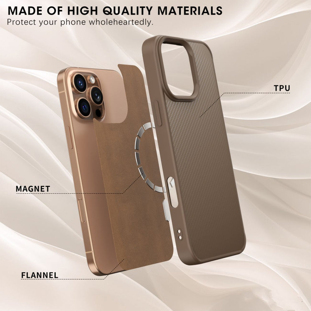 Wozinsky Carbon Fiber Case med MagSafe til Samsung Galaxy S25+ - Brunt
