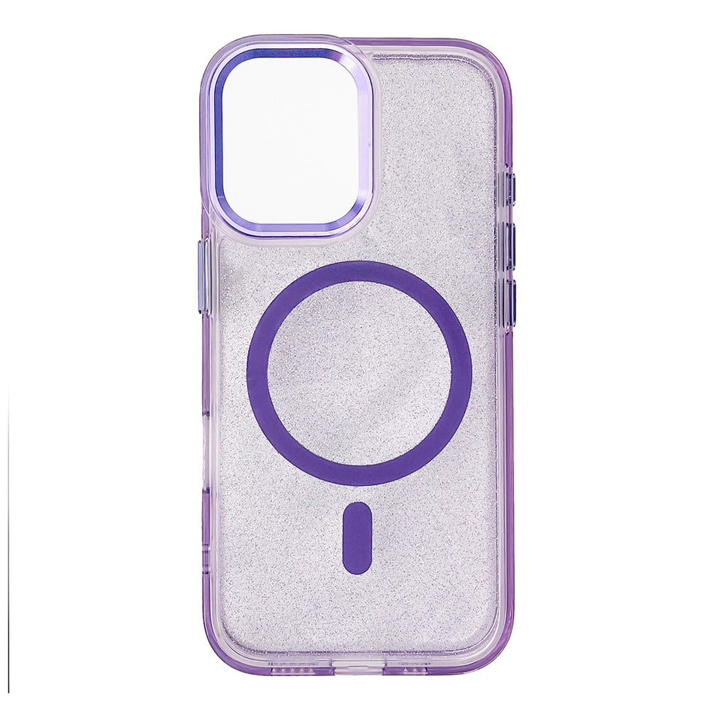 Wozinsky Glitter Case MagSafe til Samsung Galaxy S24 FE - lilla med glitter
