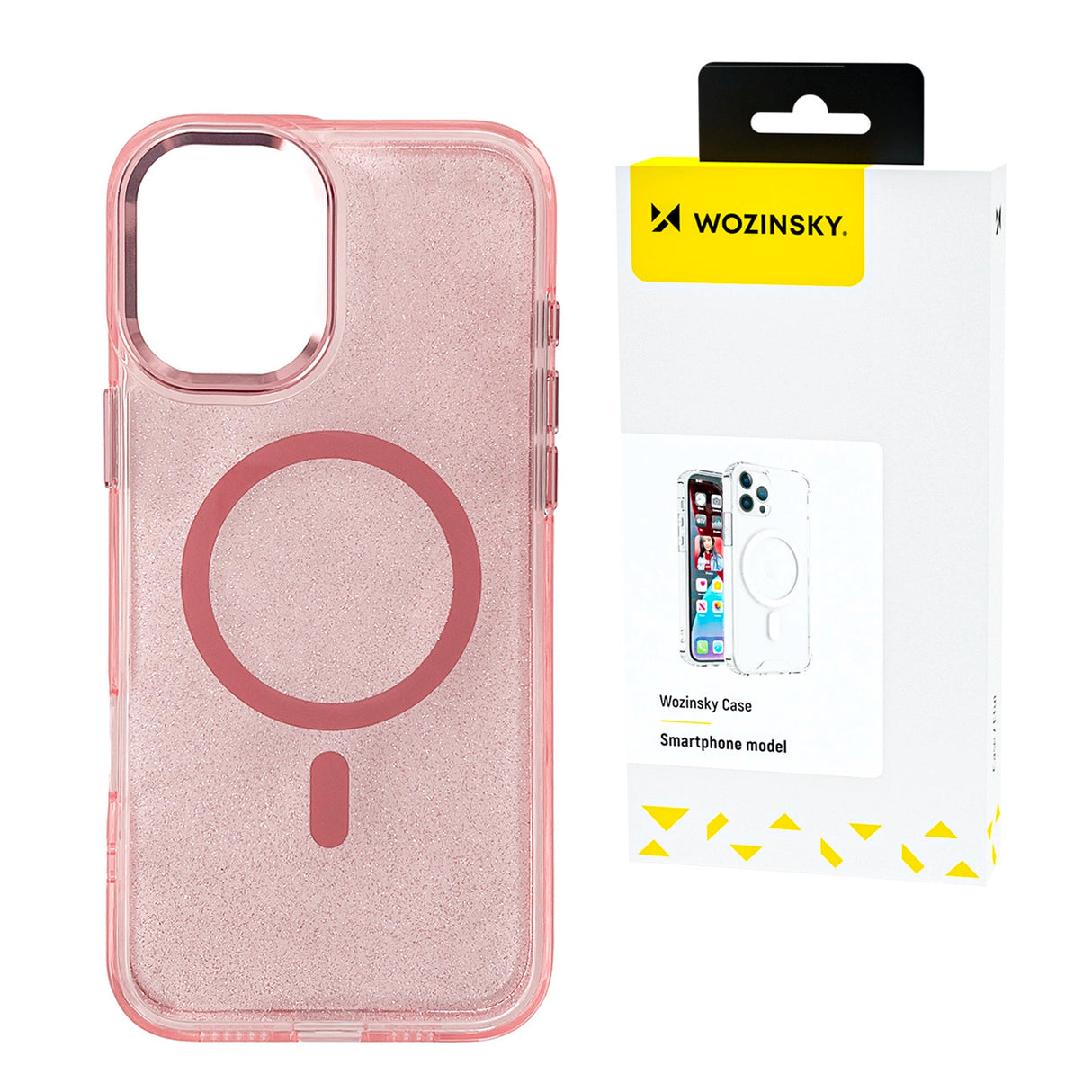 Wozinsky Glitter Case med Mag Safe til Samsung Galaxy S24 FE - Pink med Glitter