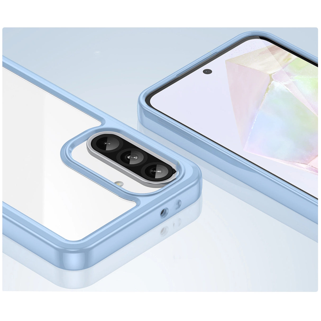 Udendørs rumkasse til Samsung Galaxy A56 Cover med fleksibel ramme - blå