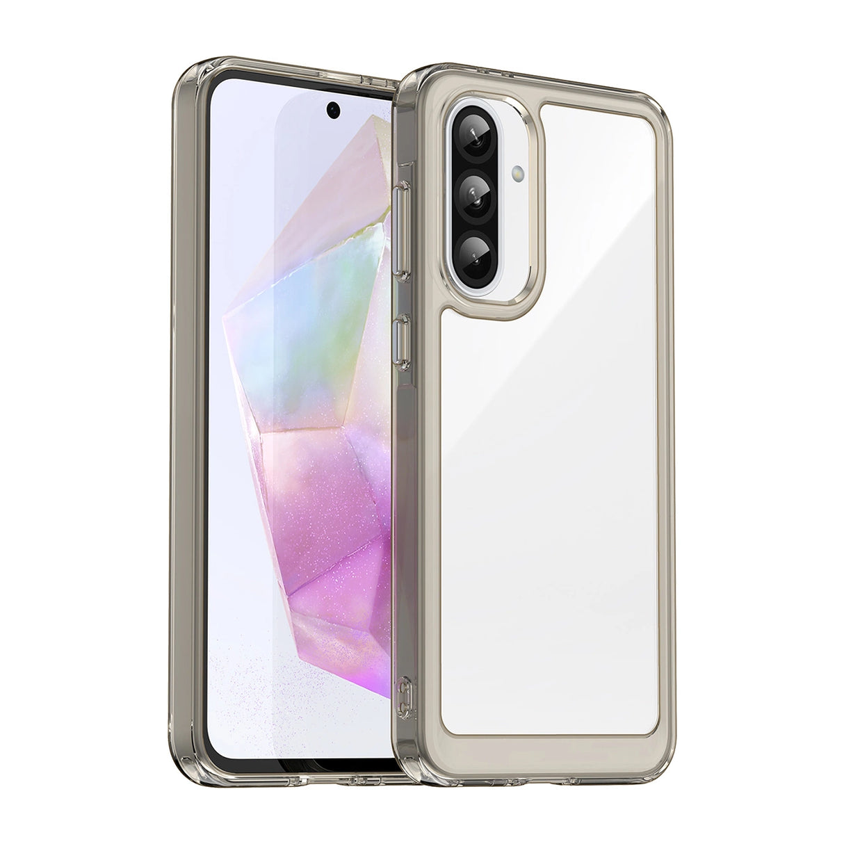Outer Space Case for Samsung Galaxy A26 Cover med Fleksibel ramme - Halvt gennemsigtigt, sort