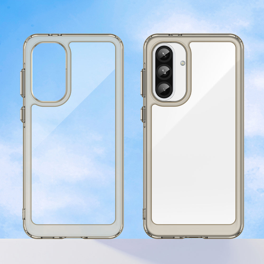 Outer Space Case for Samsung Galaxy A26 Cover med Flexible Frame - Halvt gennemsigtigt, sort