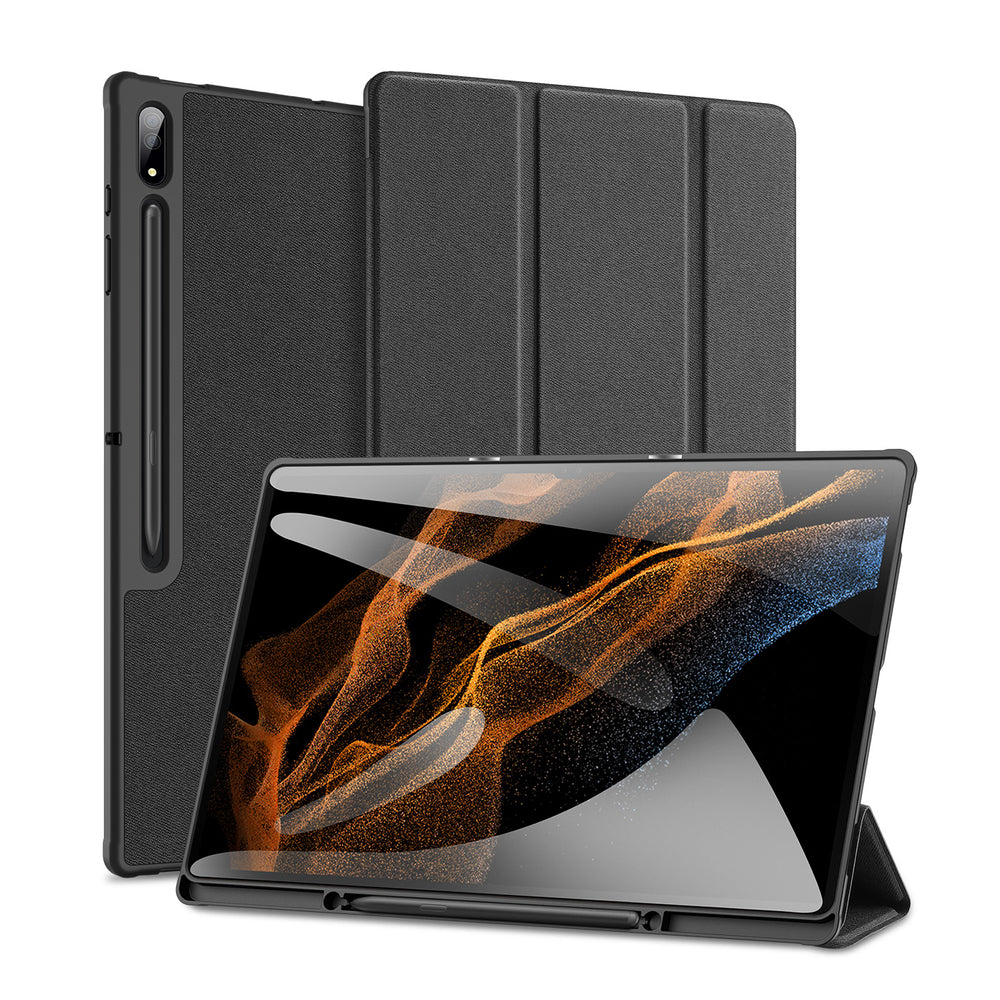 Dux Ducis Domo sammenklappeligt dæksel til tablet med Smart Sleep-funktion Samsung Galaxy Tab S8/S9 Ultra stativ sort