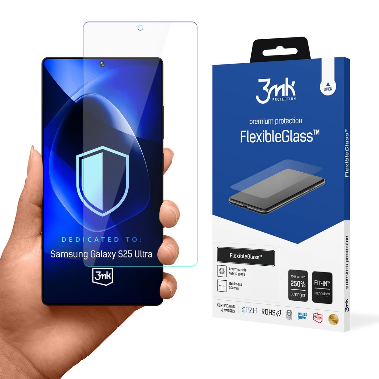 Hybridglas 3mk FlexibleGlass til Samsung Galaxy S25 Ultra