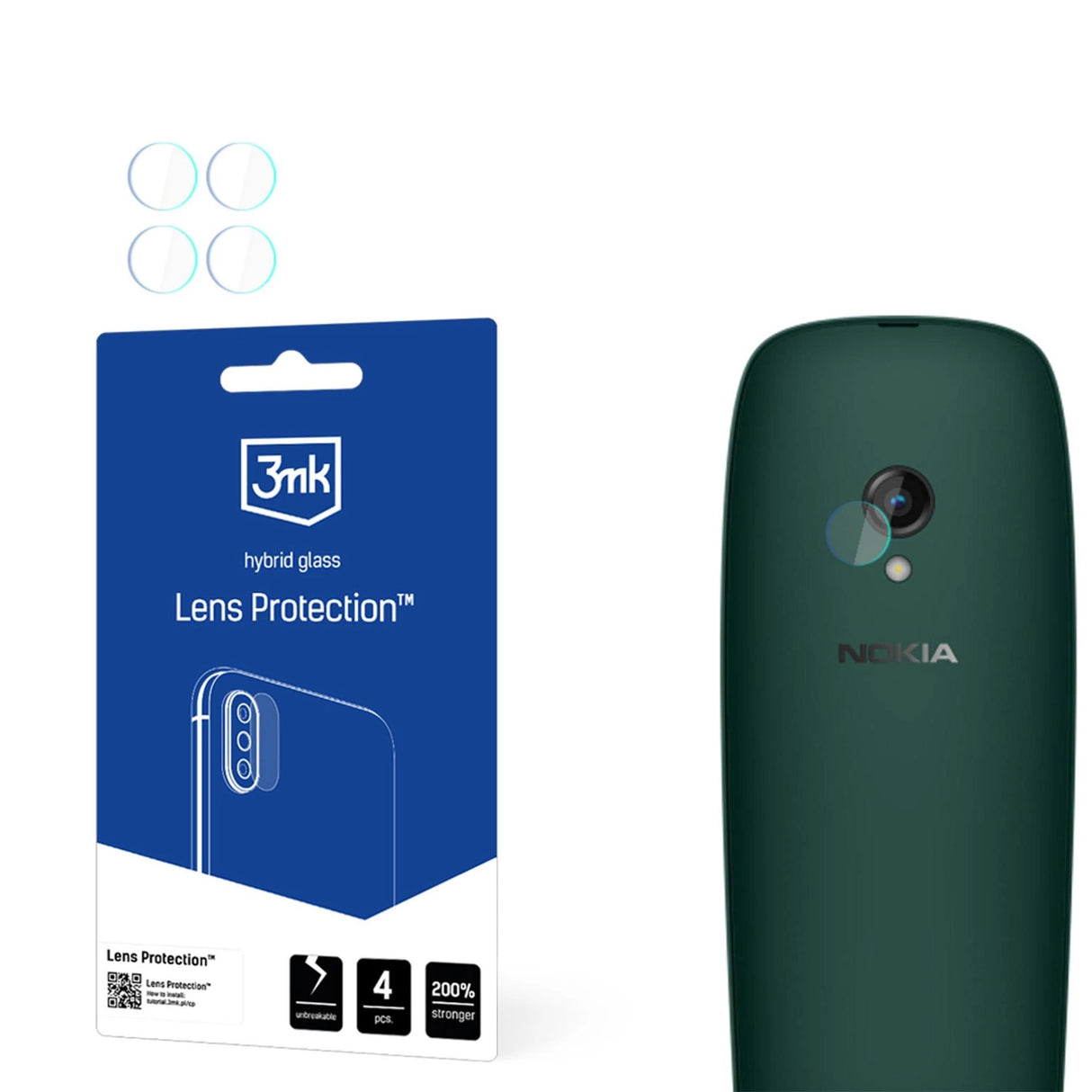 Hybridglas til kameraobjektiv 3mk Linsbeskyttelse til Nokia 6310 (2024)