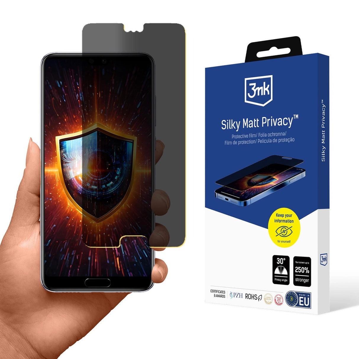 Privacy skærmbeskytter 3mk Silky Matt Privacy til Huawei P20