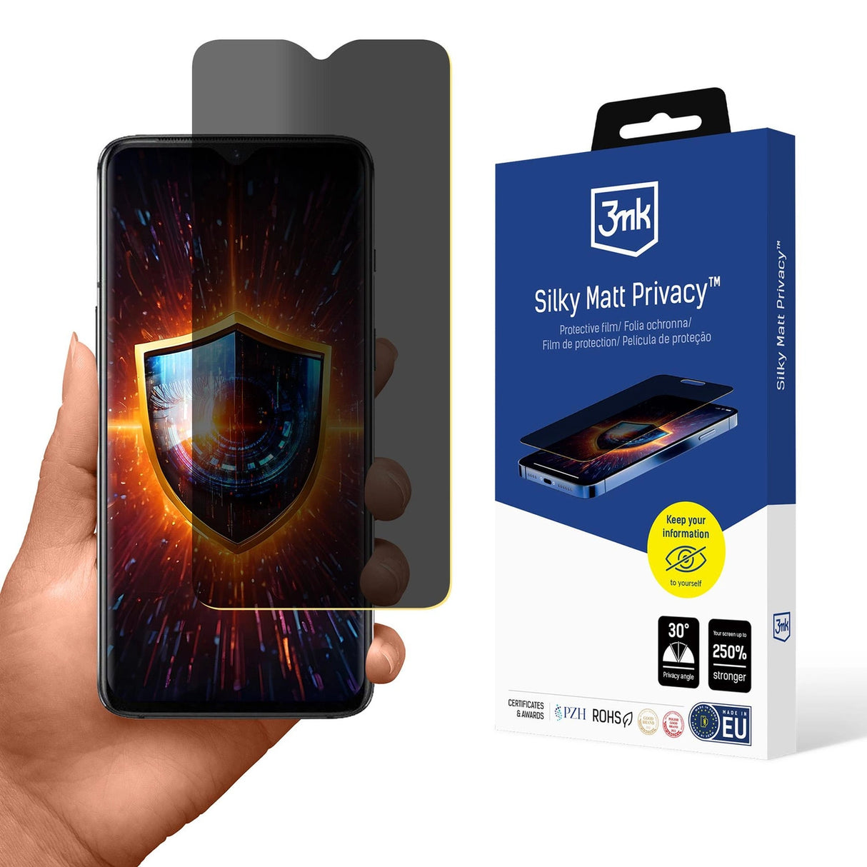 3mk Silky Matt Privacy Privacy Screen Protector til OnePlus 7