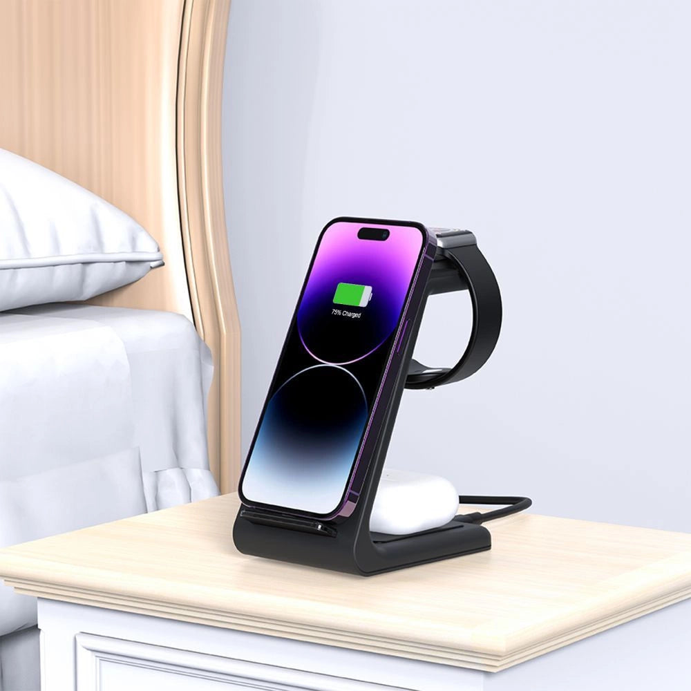 Tech-Protect QI15W-A36 3in1 Charging Station for Apple - Black
