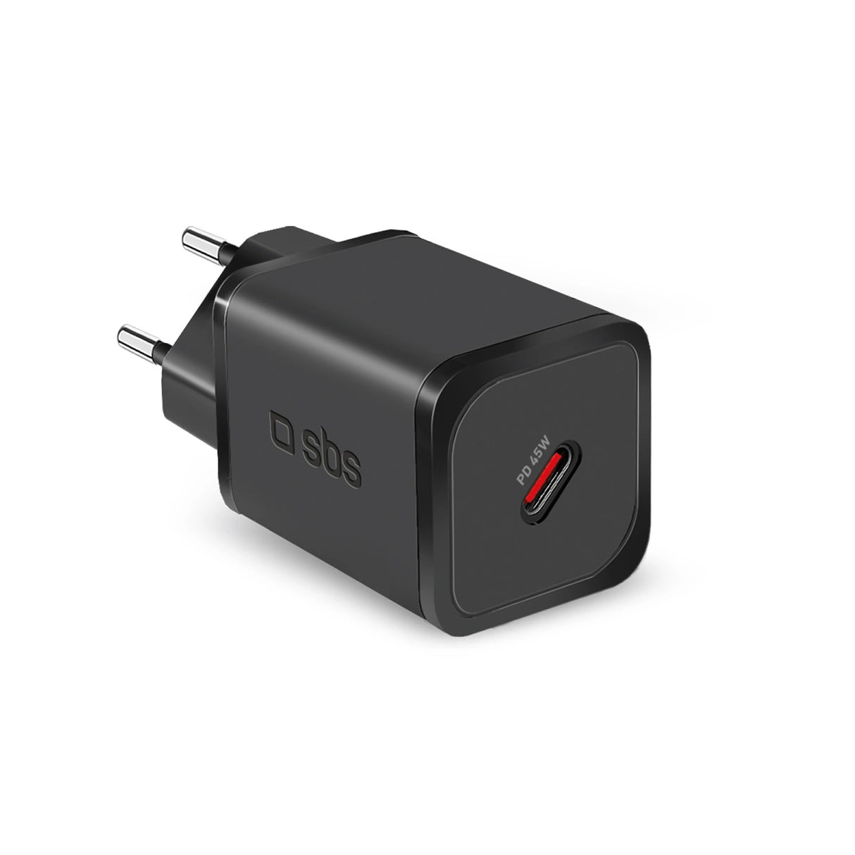 SBS TETRGAN1C45W 45W GaN USB-C Wall Charger med Power Delivery - sort