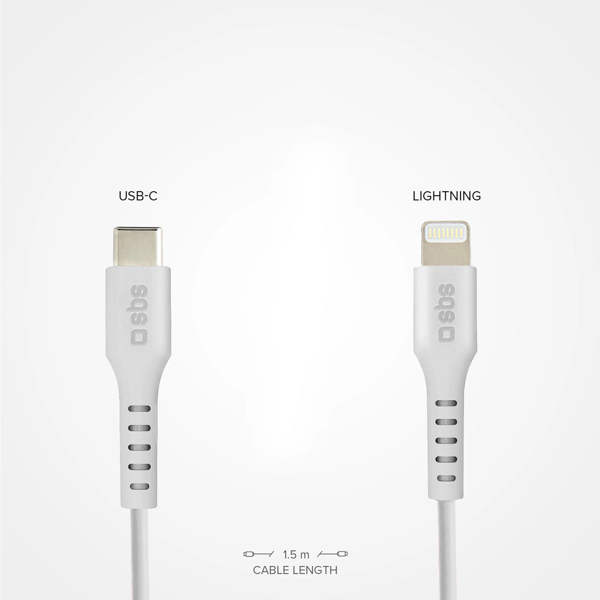 SBS TECABLELIGTC1W USB-C - Lightning Cable MFi Certified, 1m - Hvid