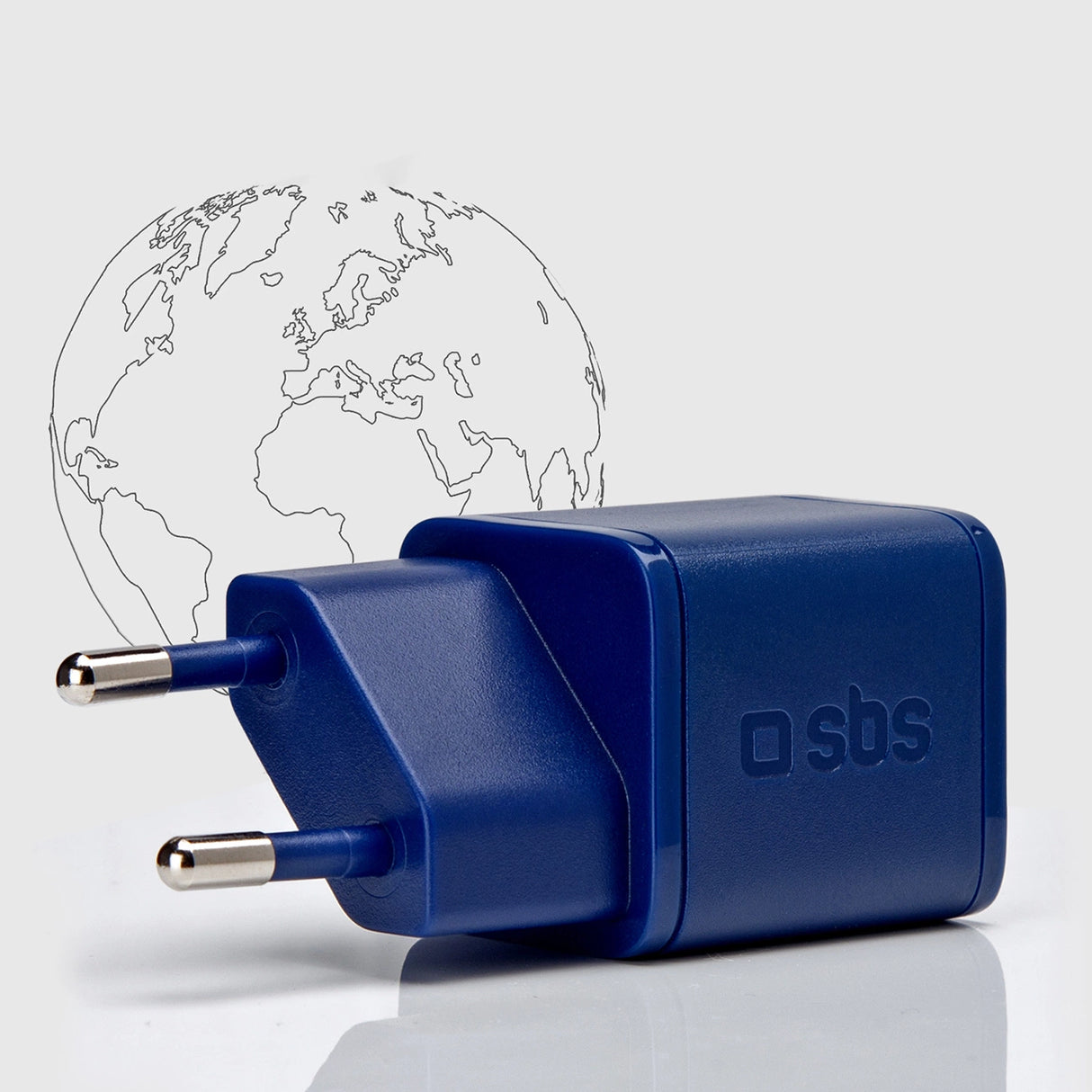 SBS TETRGAN1C20B 20W GaN Wall Charger med Power Delivery - Blå