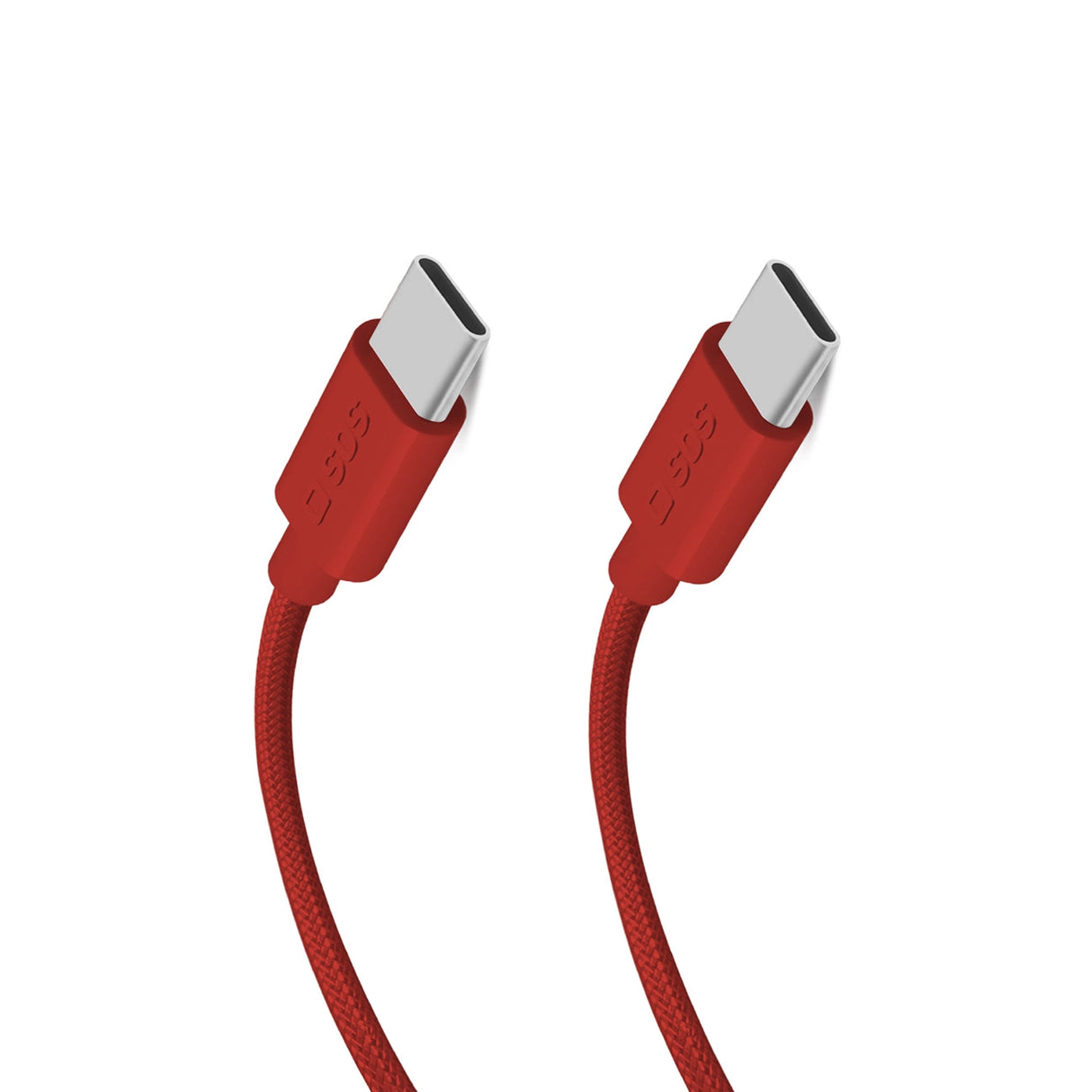 SBS TECABLETISSUETCCR USB-C - USB-C 1,5 m 60W flæsket kabel - rød