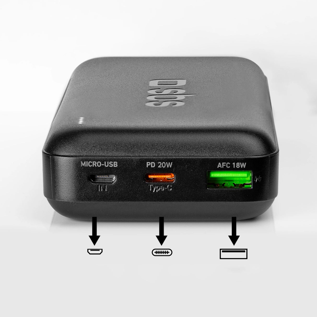 Powerbank SBS TTBB20000PD20K 20000 mAh 20W PD USB-C, USB-A, Micro-USB - sort