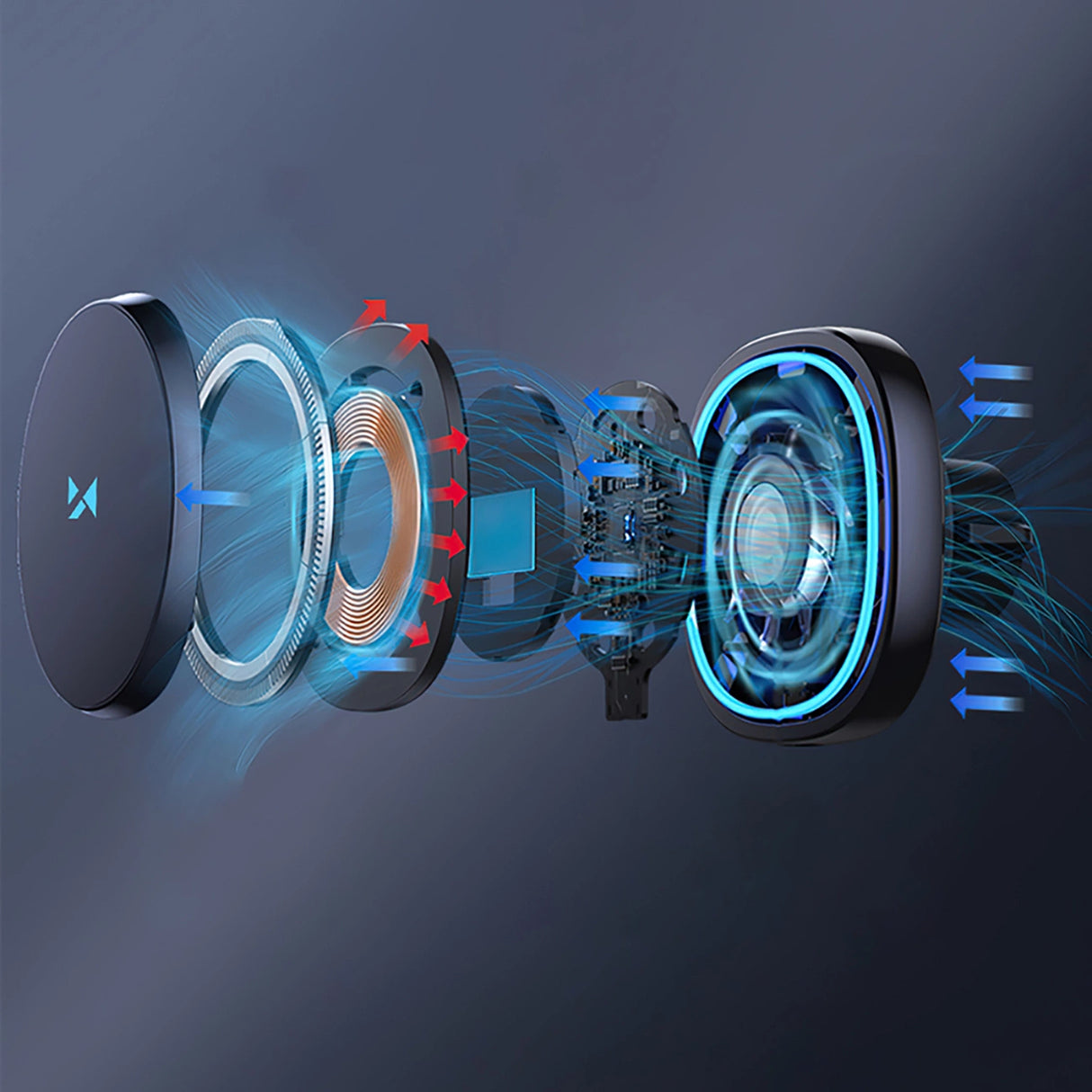 Wozinsky WCT5-6S2Y Bilholder med Qi/MagSafe 15W induktiv oplader til luftventilation - sort