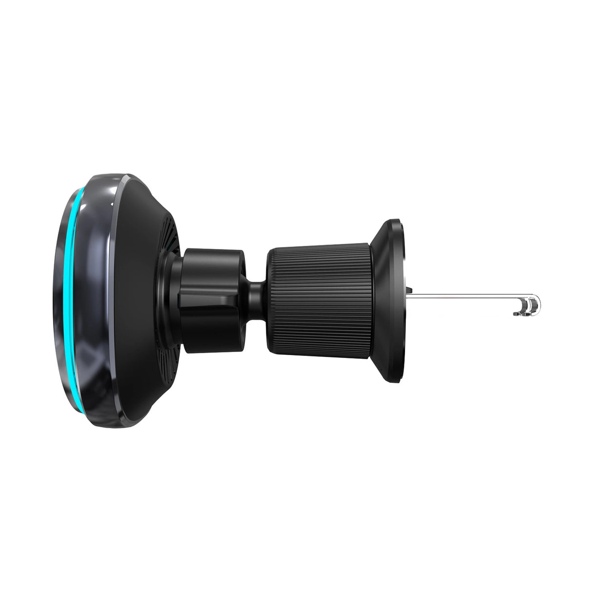 Wozinsky WCT5-Q6S2Y Bilholder med Qi/MagSafe 15W induktiv oplader til ventilationsgrill med ventilator - sort