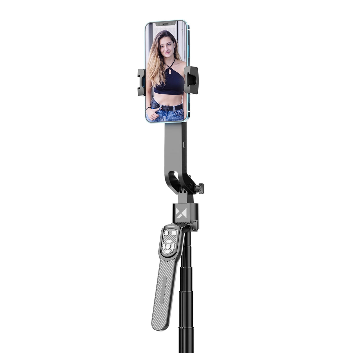 Wozinsky WST-360YS Selfie Stick med Tripod-funktion med 360 ° AI Auto Face Tracking Gesture Control - sort