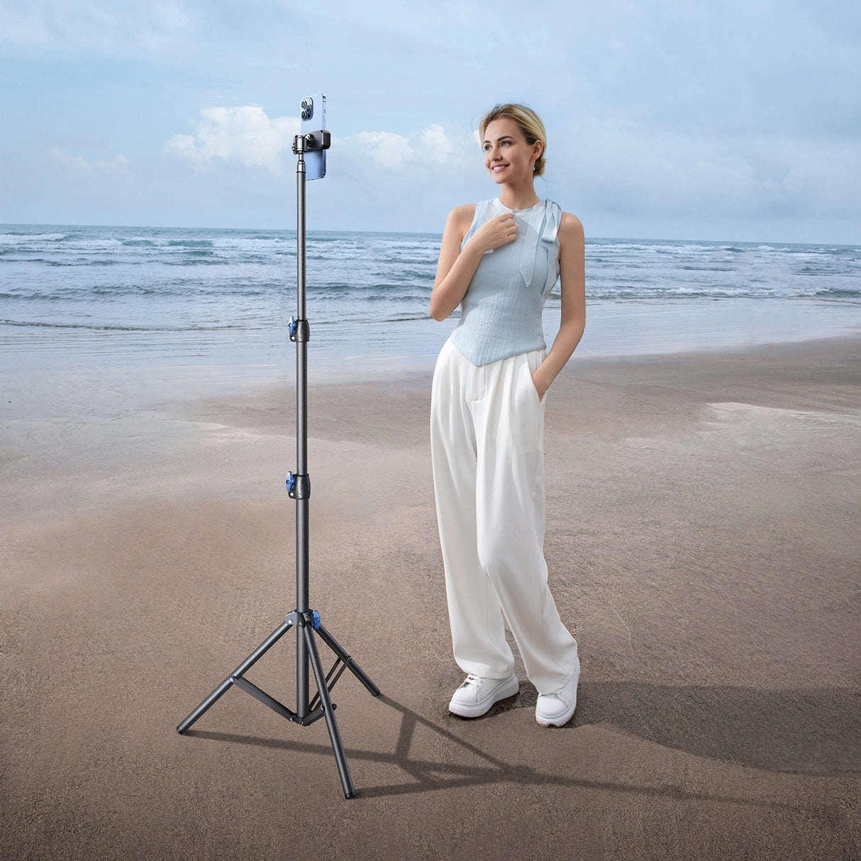 Wozinsky WRLD-00Y1S stativ stativ slidstærkt carbonstål stativ 1,7m matt - sort