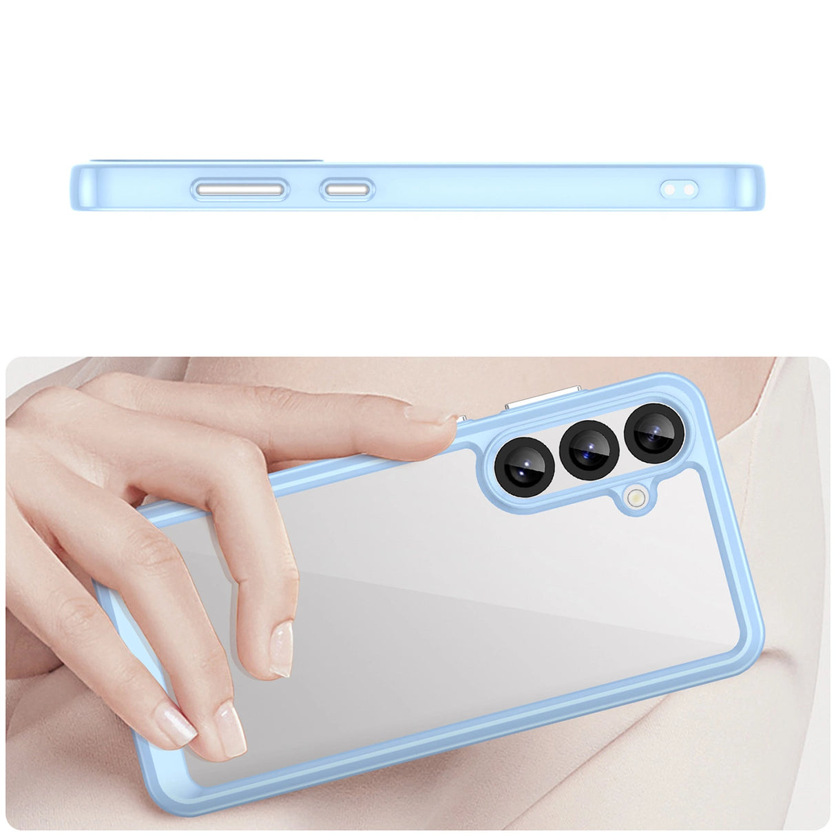 Udendørs rumkasse til Samsung Galaxy A36 Cover med fleksibel ramme - blå