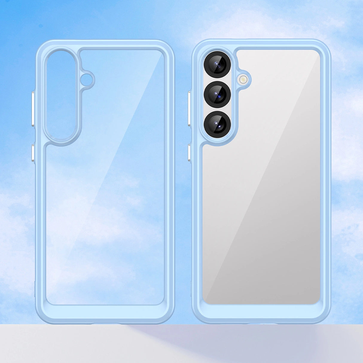 Udendørs rumkasse til Samsung Galaxy A36 Cover med fleksibel ramme - blå