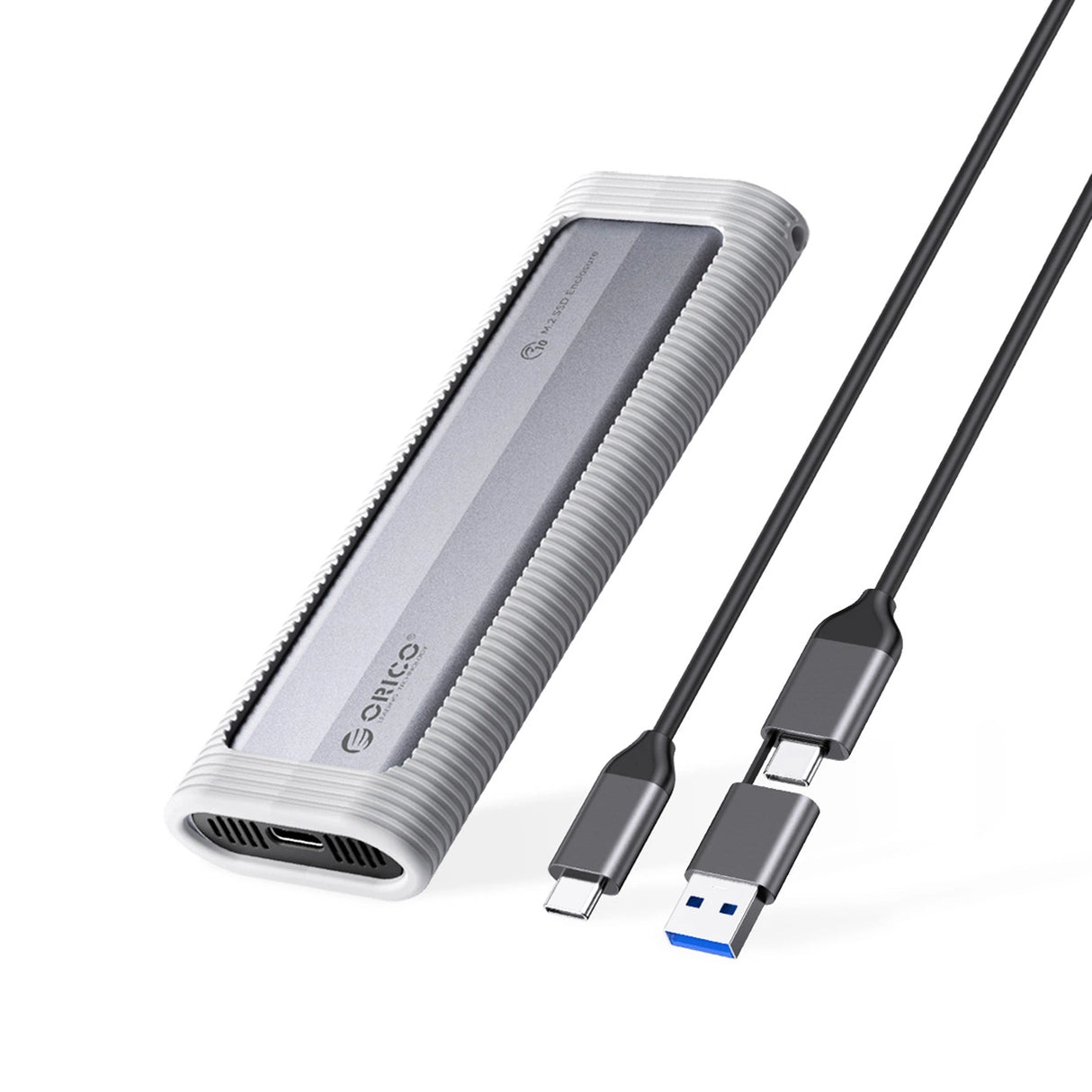 Orico AXM2S-G2-V1 M.2 NVME/NGFF USB-C/USB-A til USB-C 6Gb/s / 10Gb/s Disk Caddy - Grå