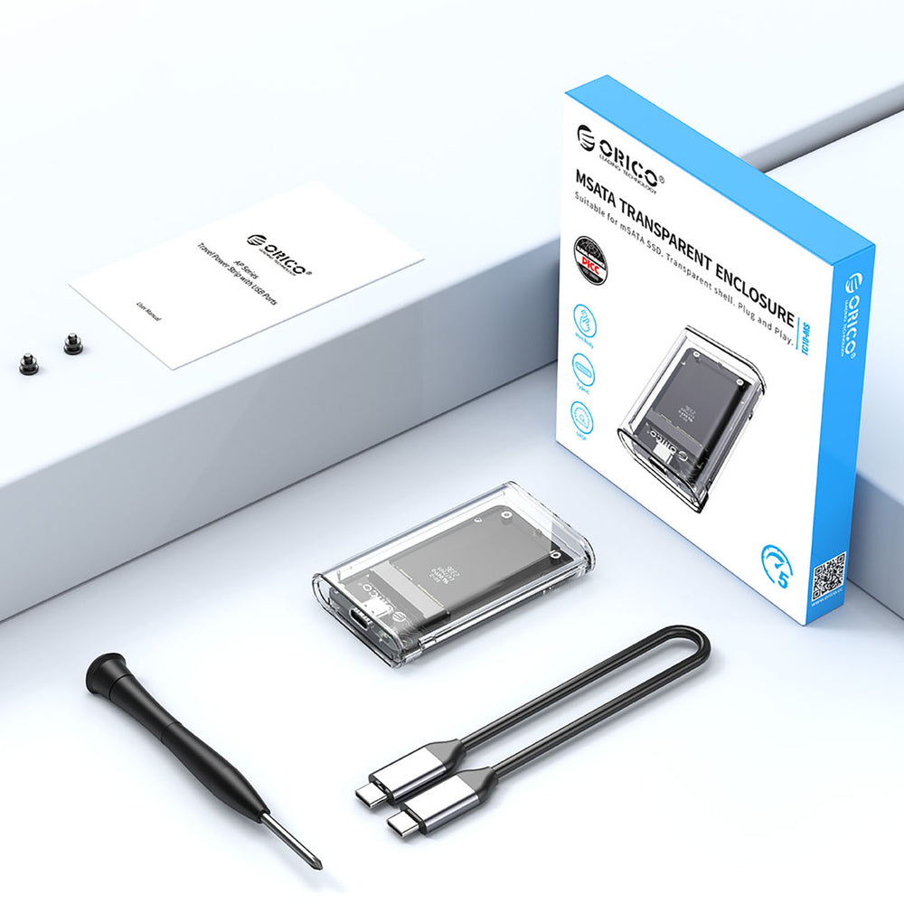 Orico TC10-MS MSATA USB-C 3.2 5Gb/s Disk Cartridge - Transparent