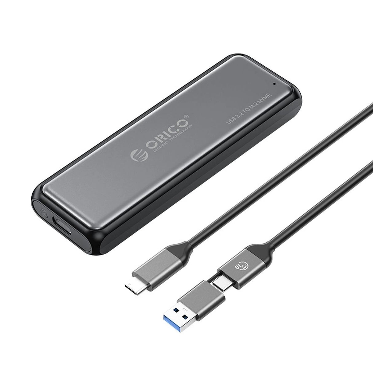 Orico DDM2-C3-G2 M.2 NVME USB-A USB-C 3.2 10Gb/s Disk Drive - Grå