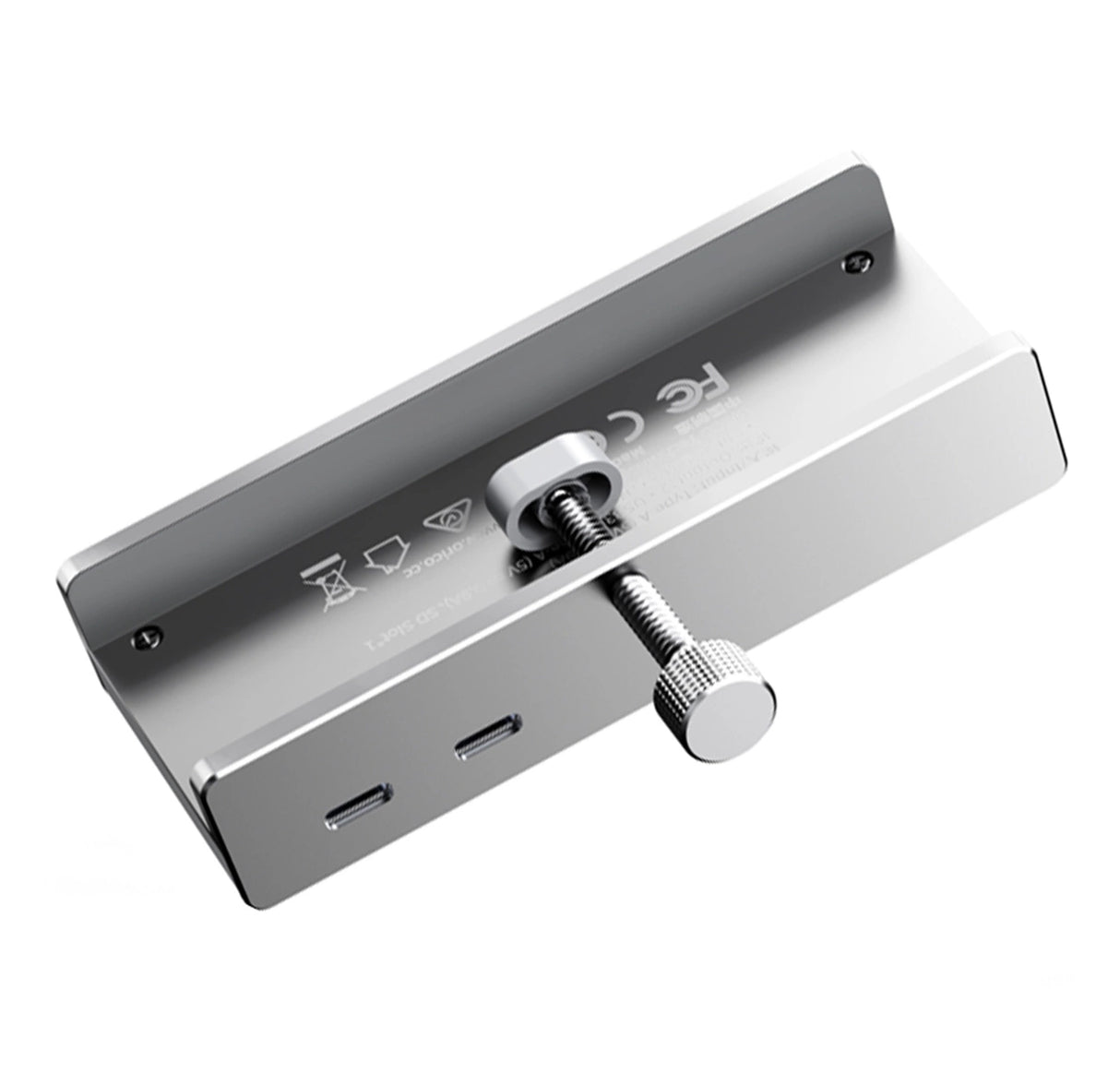 Orico MH5PMM Clamp-monteret Hub USB-C / 2x USB-A 3.0, + SD&TF + 3.5mm Audio - sort