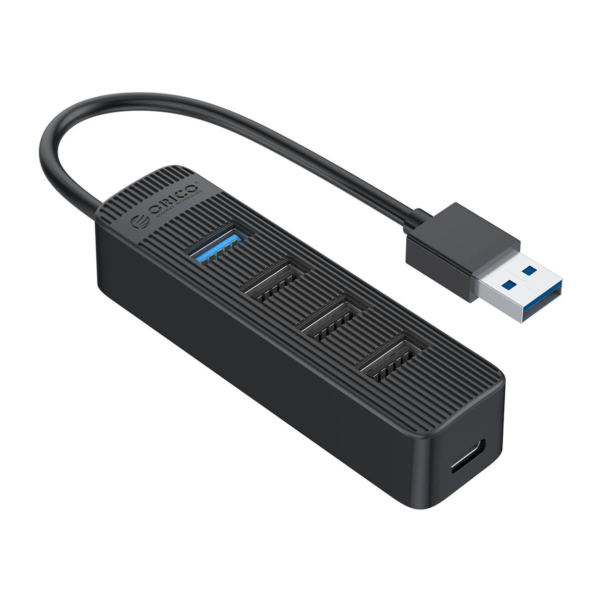 Orico TWU32-4A USB-A 3.1 hub / 1x USB-A 3.1 + 3x USB-A 2.0 + USB-C 5V / 3A - sort